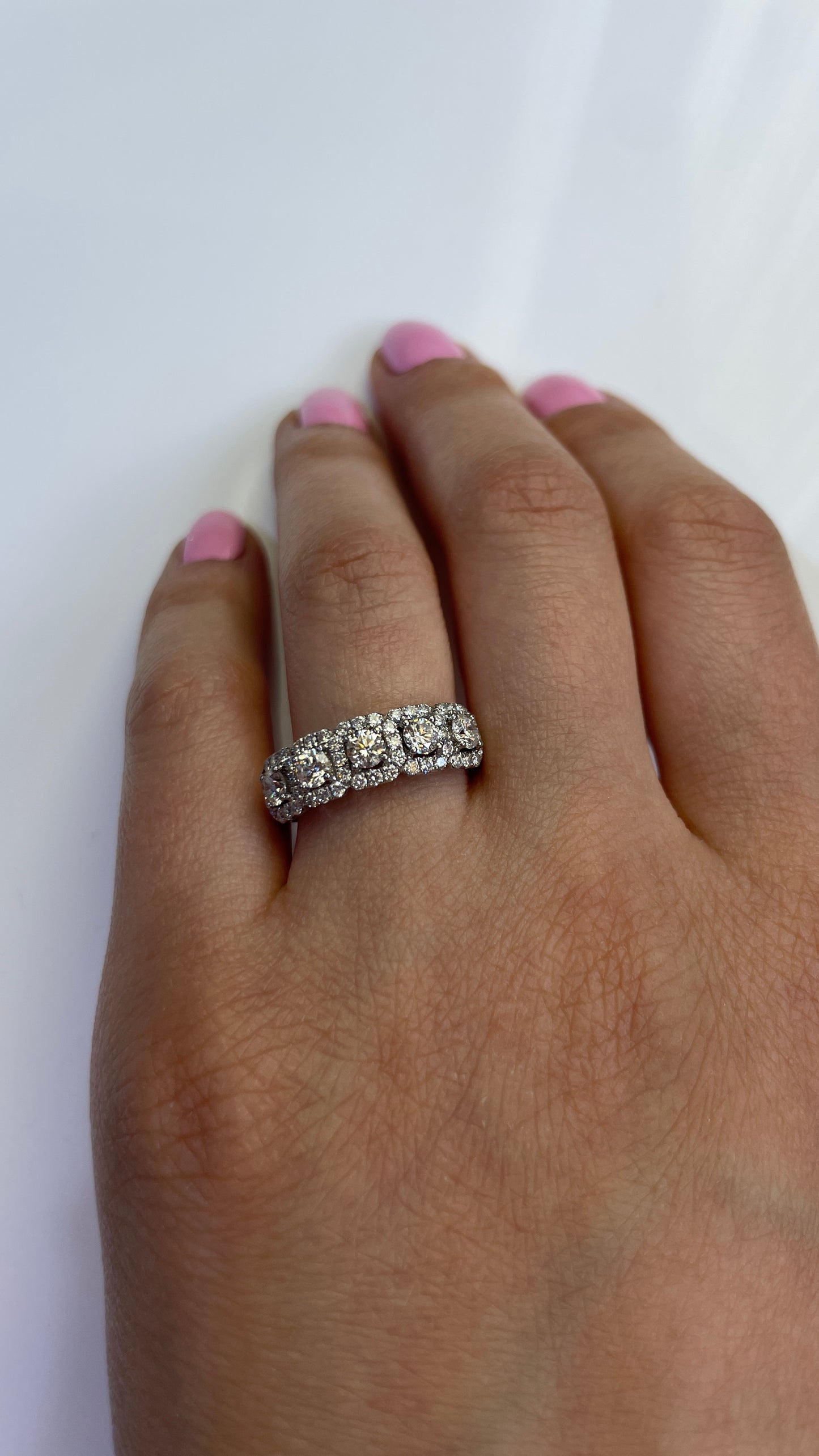 14K White Gold Diamond Band