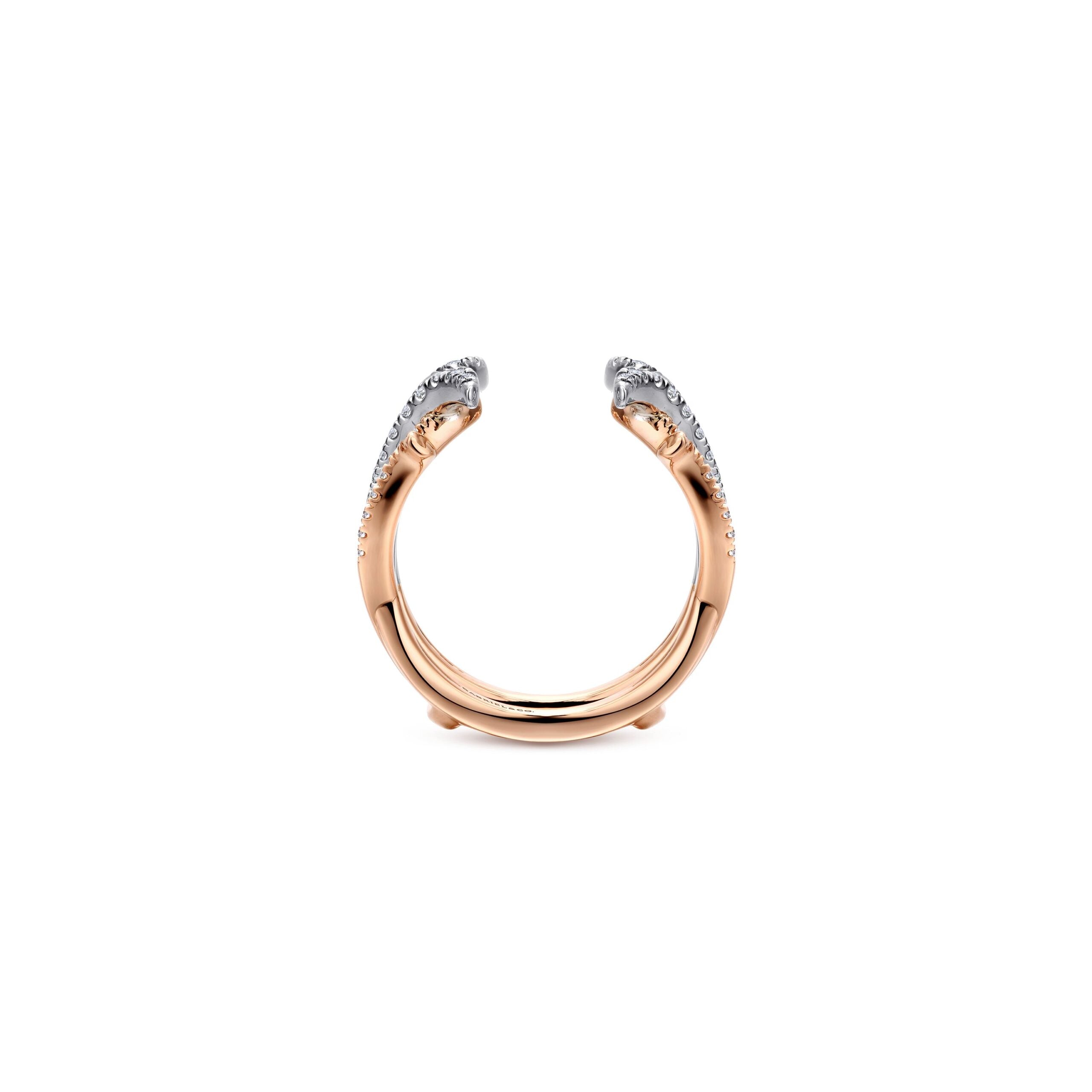 14K White and Rose Gold Diamond Ring Enhancer