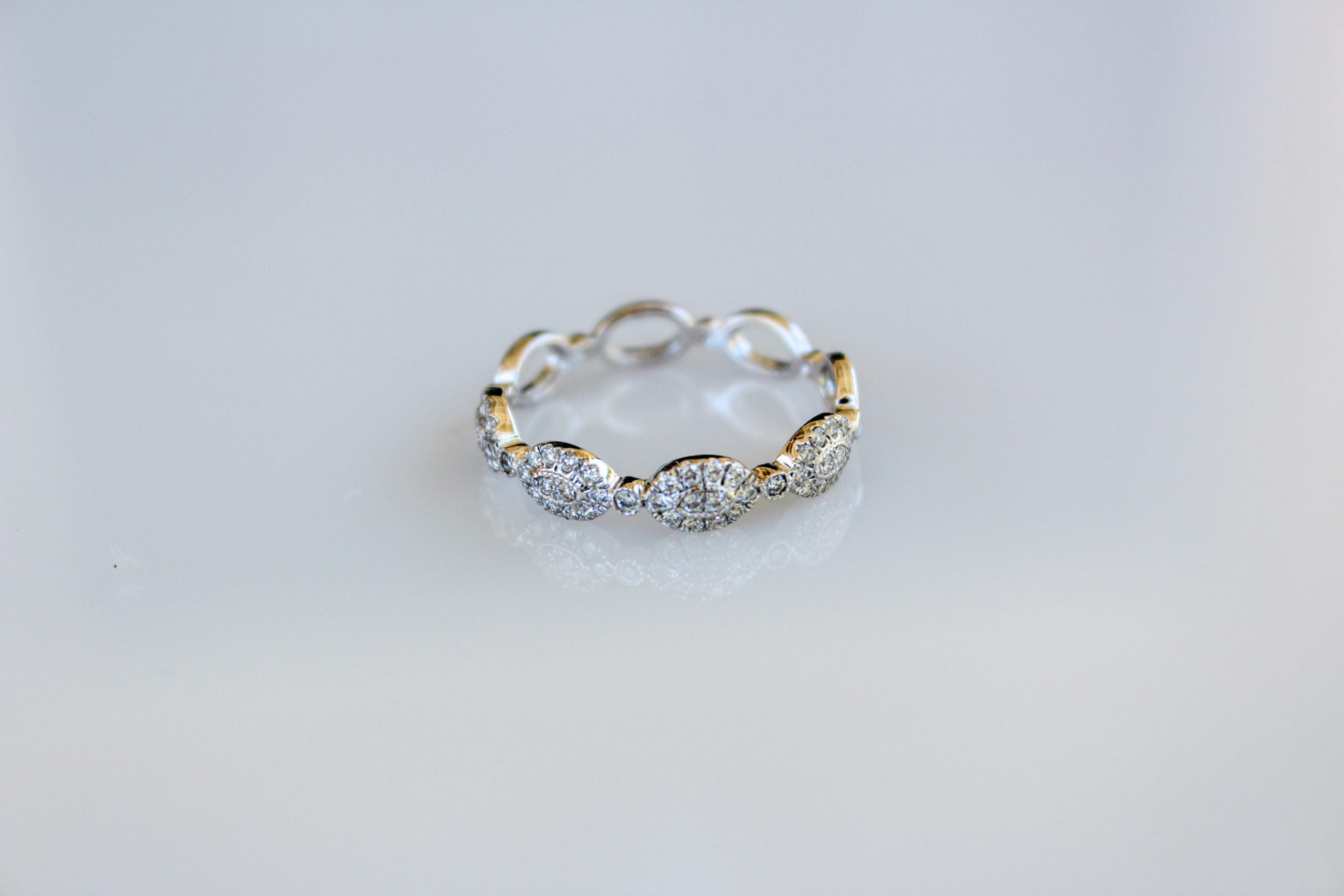 14K White Gold Diamond Stackable Ring