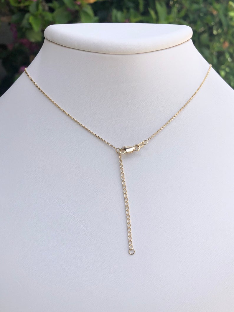14K Yellow Gold Cross Charm Necklace