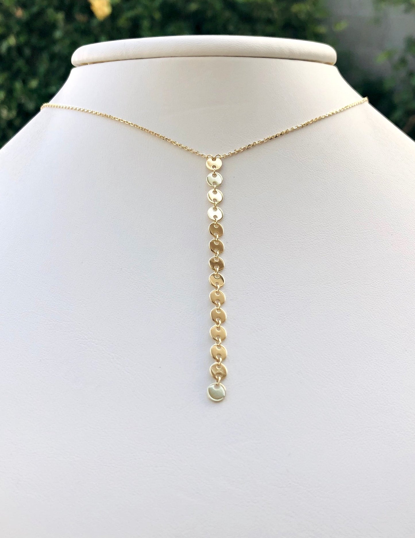 14K Yellow Gold Drop Necklace