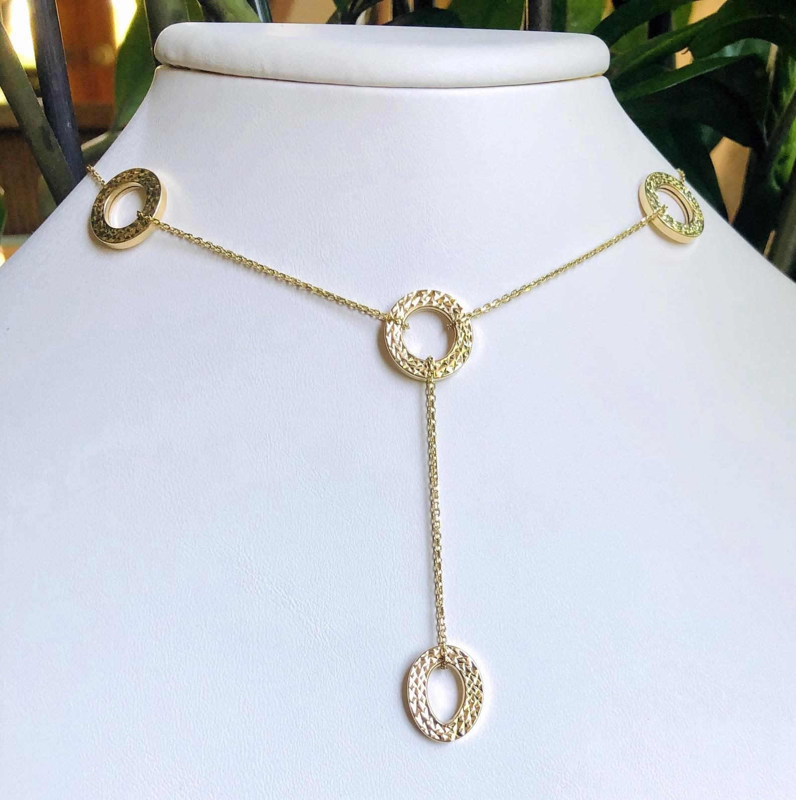 14K Yellow Gold Double Row “Y” Necklace