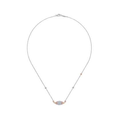 18K White-Rose Gold Diamond Necklace