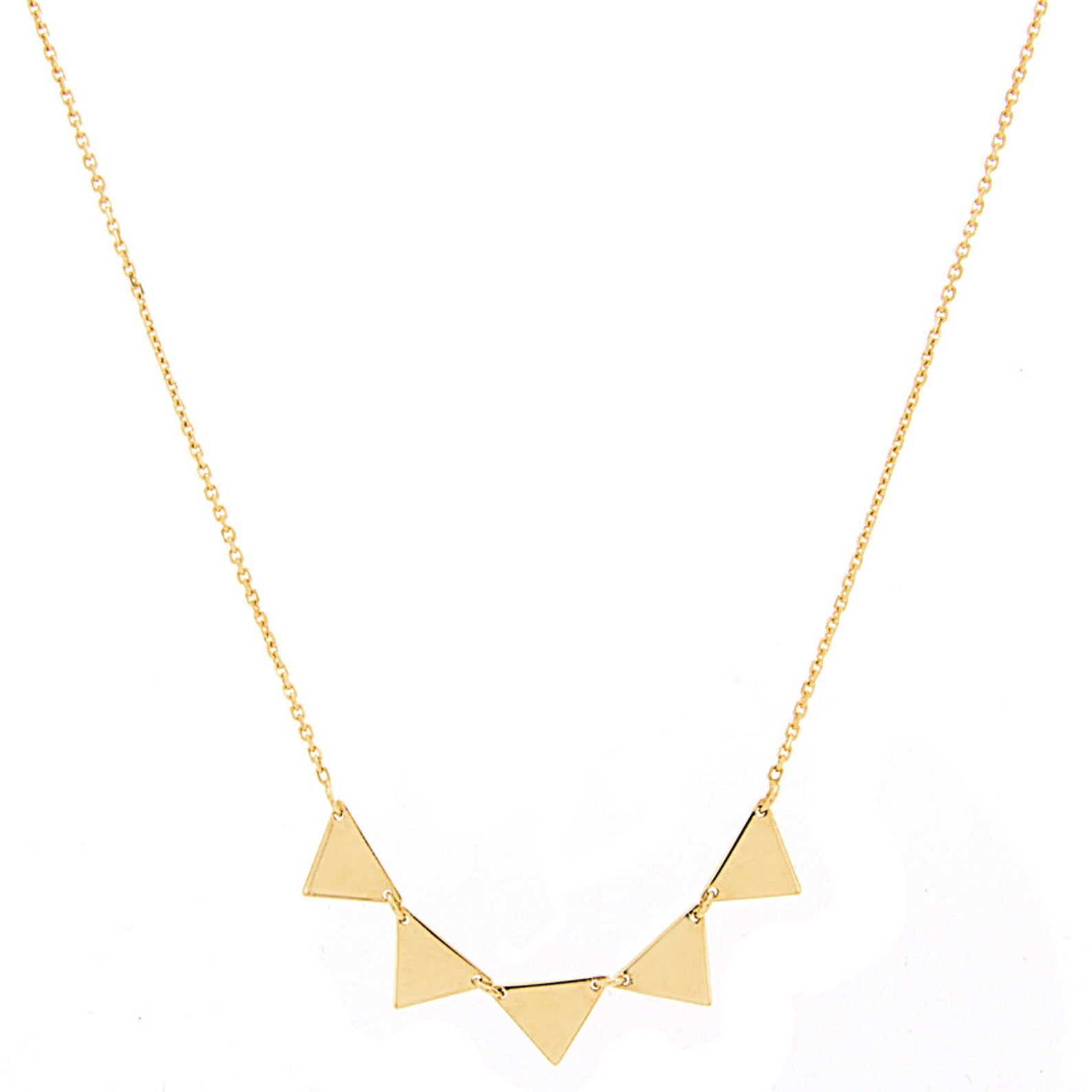 14K Yellow Gold Triangle Necklace
