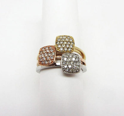 14K White, Rose, and Yellow Gold Stackable Ring Set